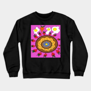 breakfast donut strawberry love Crewneck Sweatshirt